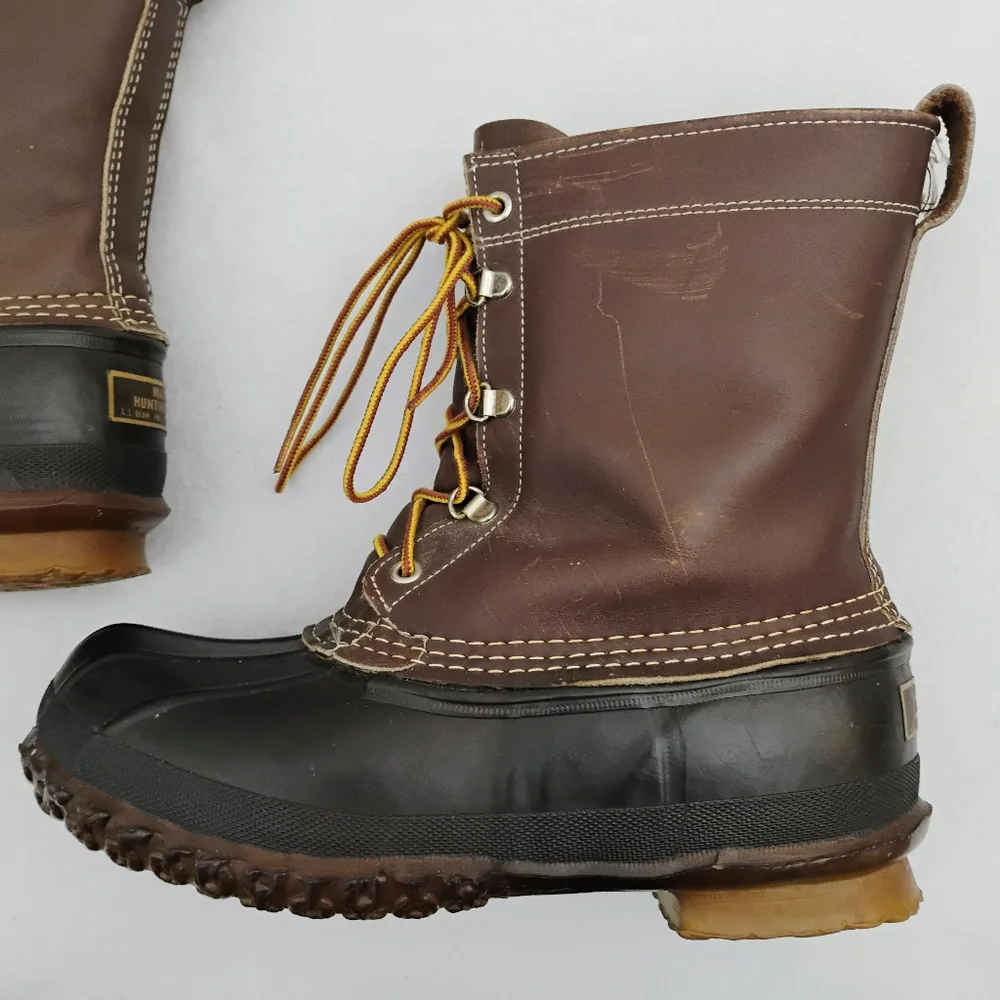 LL Bean Boots - Maine Hunting Shoe, US Men 7 , Brown, Unlined, Vintage